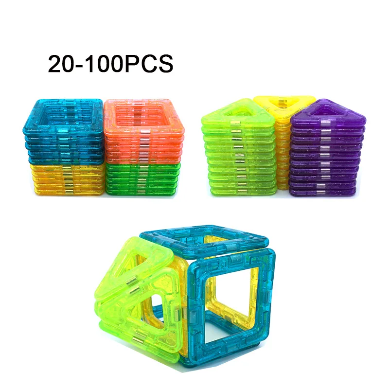 100pcs Mini Magnetic Blocks Designer Construction Set Model &ampamp Building Toy Plastic Educational Toys For Kids Gif | Игрушки и хобби