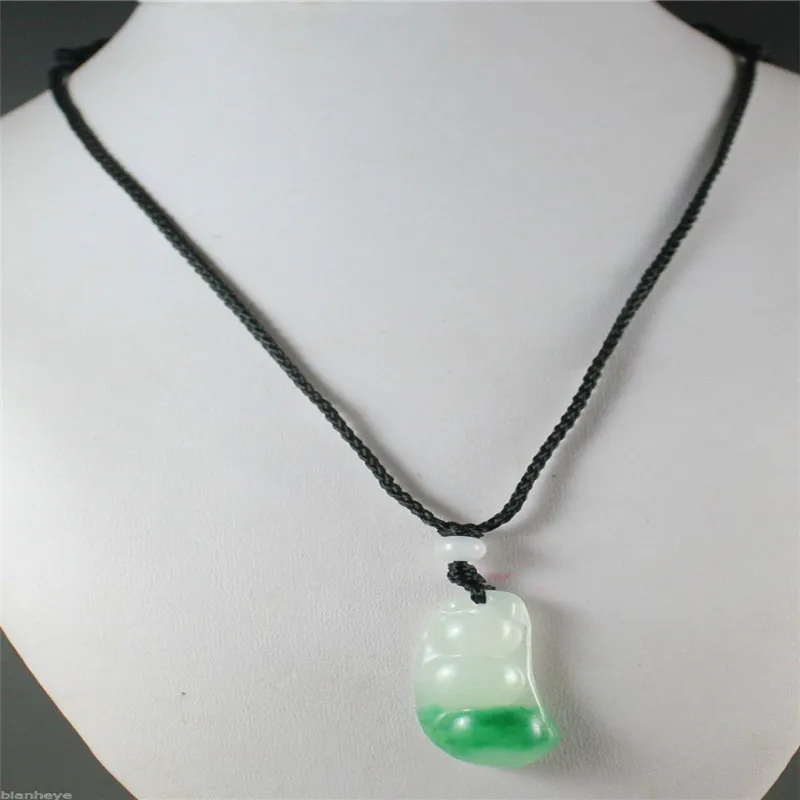 Китайский красивый натуральный нефритовый ручной резной кулон Lucky Bean | Дом и сад