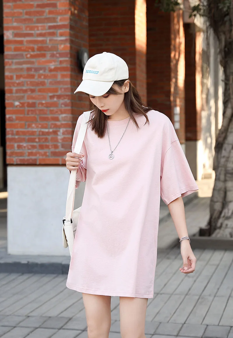 

Casual Loose Oversized T Shirt Ladies Elongated Short Sleeve Extended Tee Shirt Women Streetwear Long Line T-Shirts