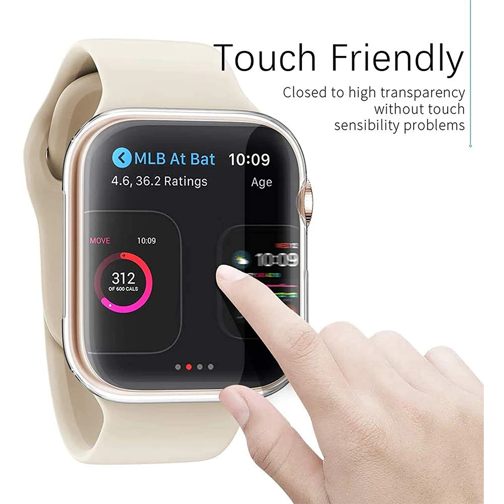 Чехол для Apple Watch SE 6 5 4 3 2 Band 44 мм 40 42 38 защита экрана силиконовая защитная | Наручные