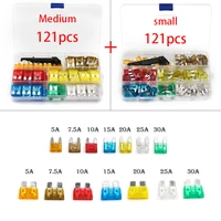 242pcssmall and medium size blade car fuse combo set suitable for car truck 57 51015202530a aluminum fuse with plastic box