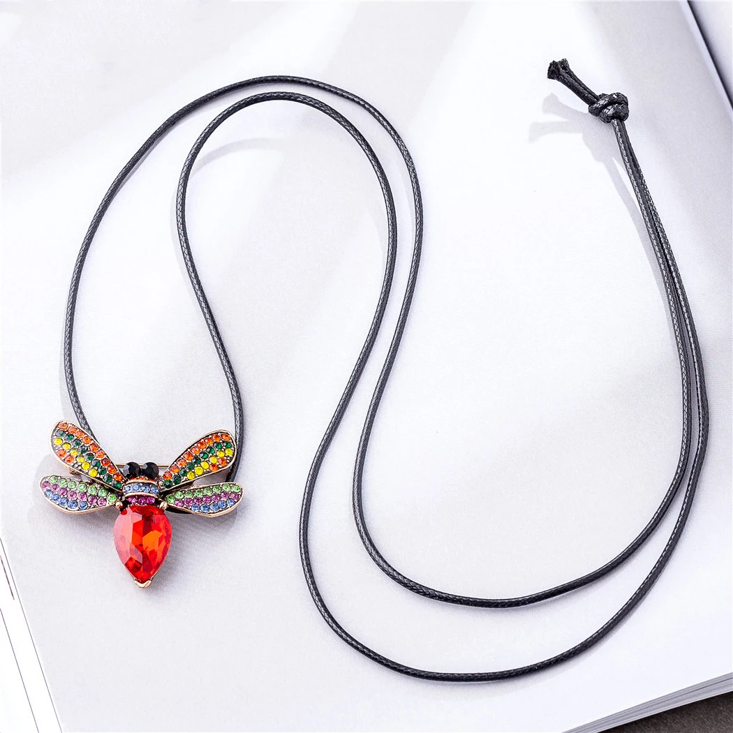 Винтажная бижутерия длинное ожерелье с воротником для женщин хрустальные пчелы