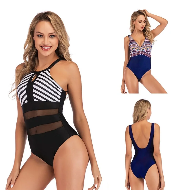 

Large Size One-piece Swimsuit Sexy Open Back Lace Slim Fit Beachwear One-piece Swimsuit Plus Size Swimwear