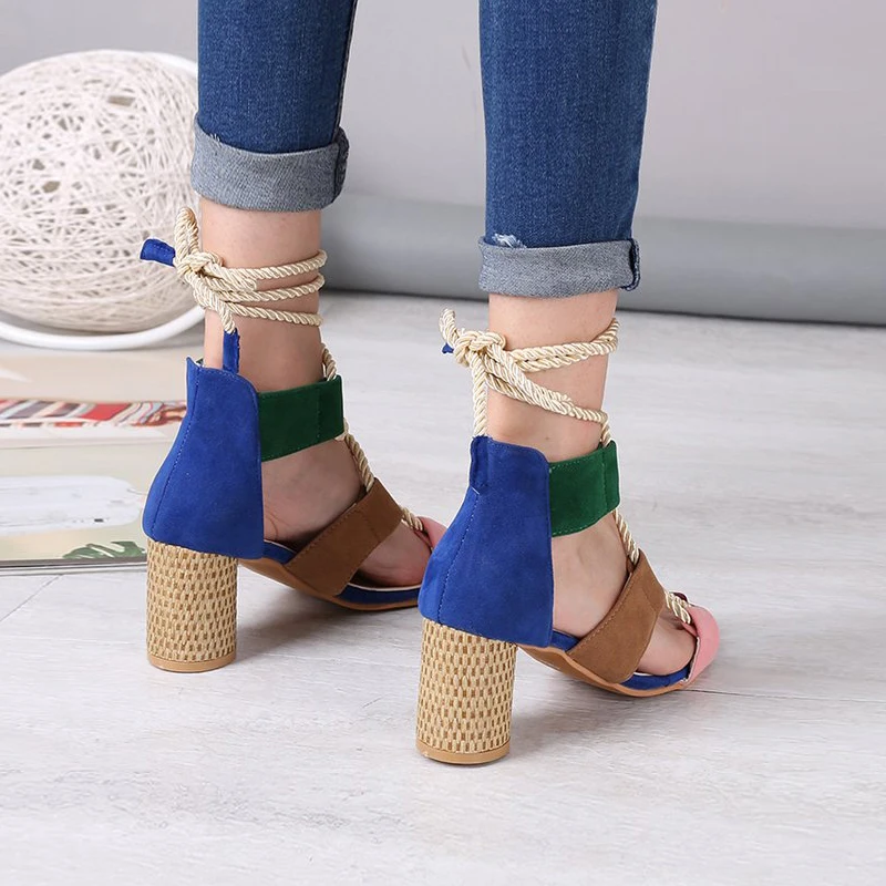 Босоножки IF IFOND женские на шнуровке высокий каблук пикантные сандалии с открытым