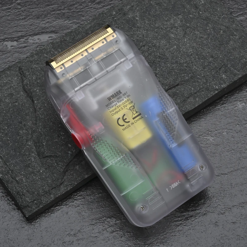 Прозрачная Бритва для парикмахера WMARK формирователь бритва бороды USB Золотого