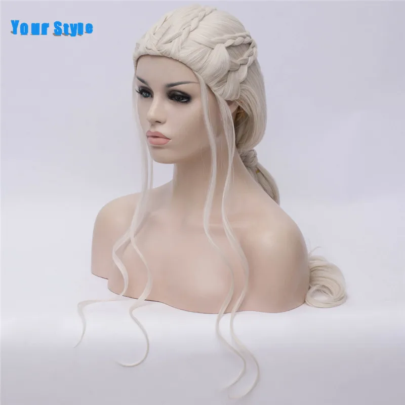 

Your Style Long Wavy Wig With Ponytail Braided Wig Synthetic Cosplay Wig Women Female High Temperature Fiber