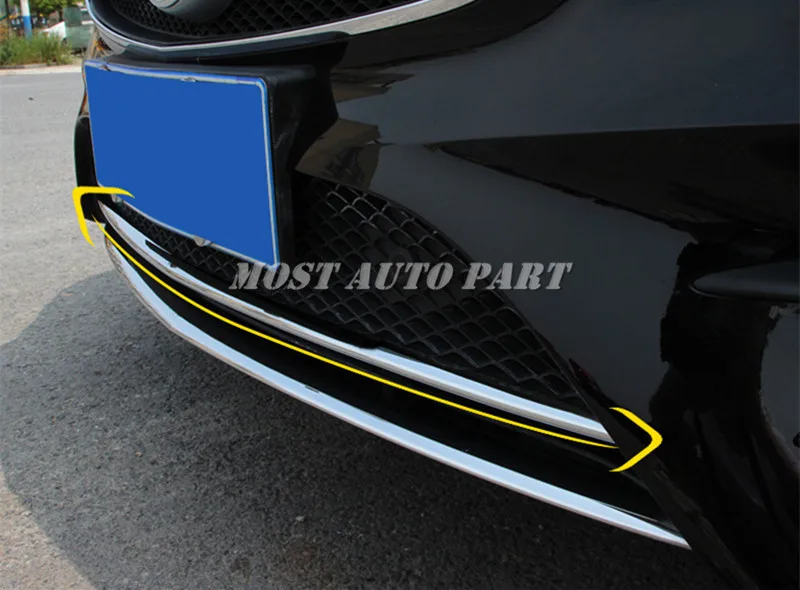 Молдинговая крышка переднего нижнего бампера из нержавеющей стали для Benz E