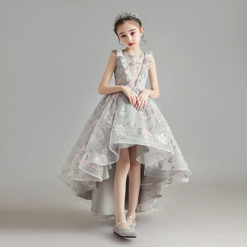 

Girls Princess Dress Girl princess dress western style Children model catwalk show dress Little girl host costume summer
