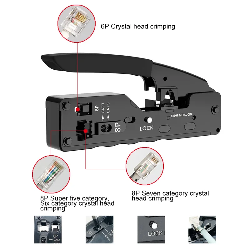 

Crimping tool is suitable for network connector modular plug and large network cable crimping tool