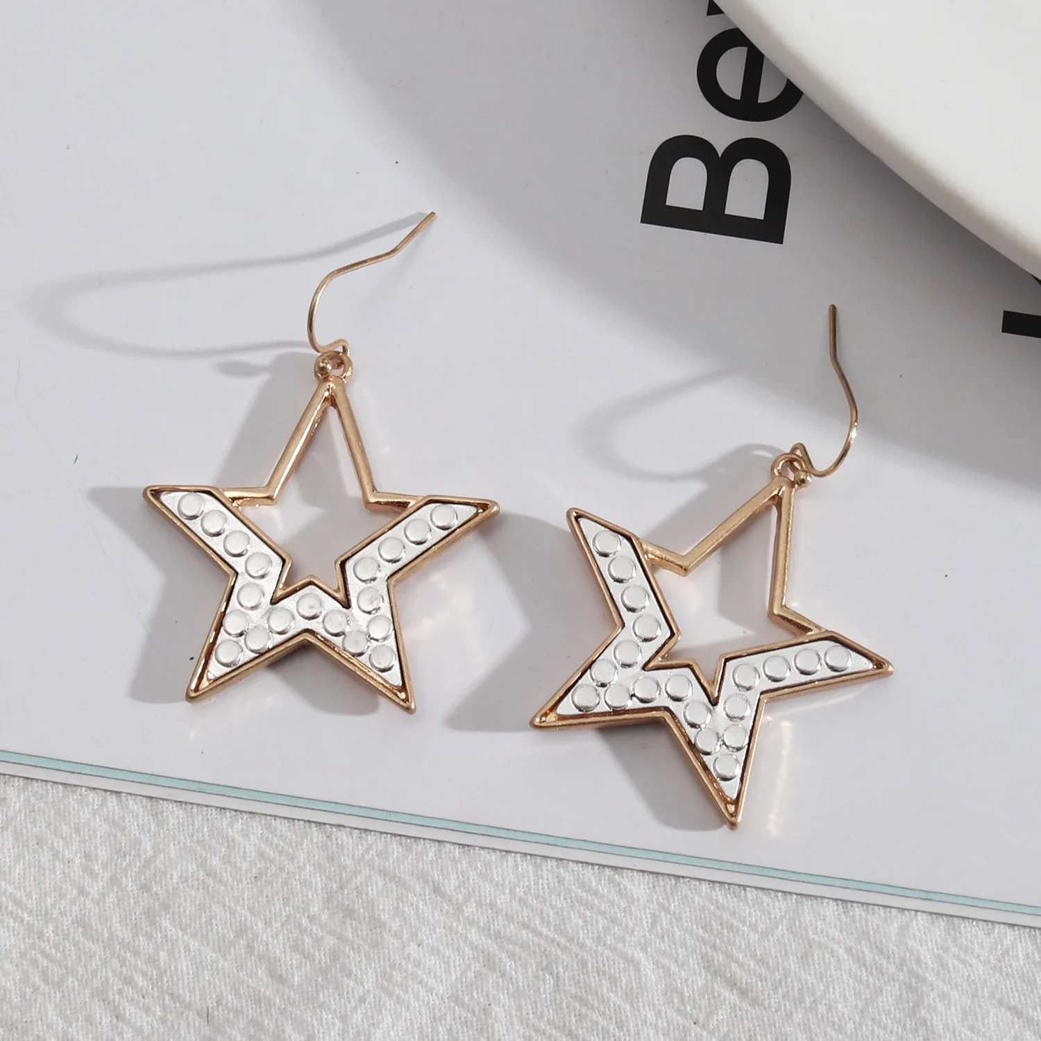 frame star earrings hollow out dangle earrings hot brand statement women fashion earrigns free global shipping