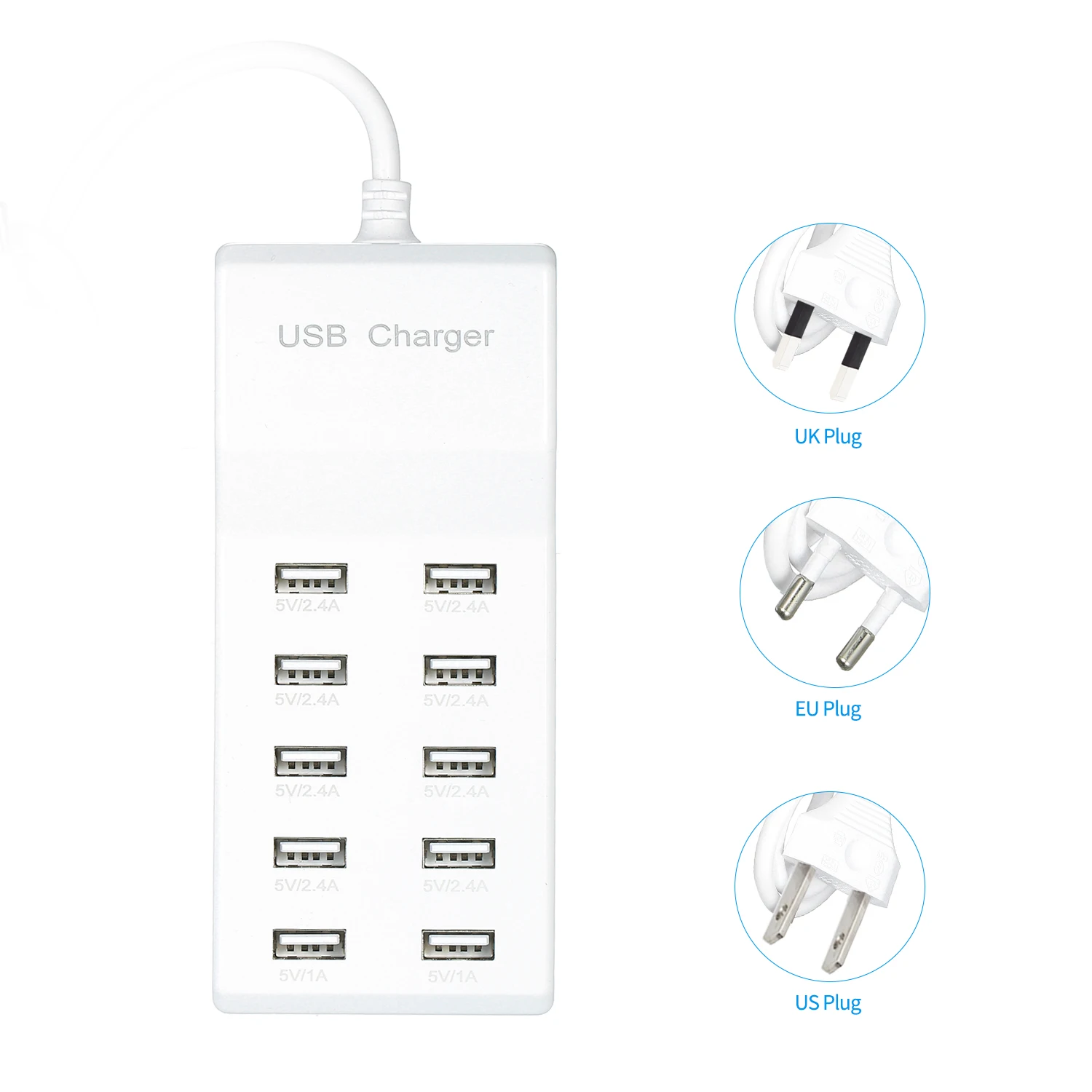 10А настольное умное устройство быстрой зарядки USB 10 порт зарядная концентратор