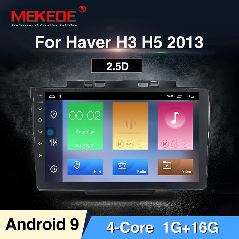 MEKEDE Android 9,0 автомобильный DVD мультимедийный плеер для нового Great wall Haval Hover H3 H5 2013 автомобильный Raido Видео Аудио плеер wifi 4G BT - Цвет: 16G