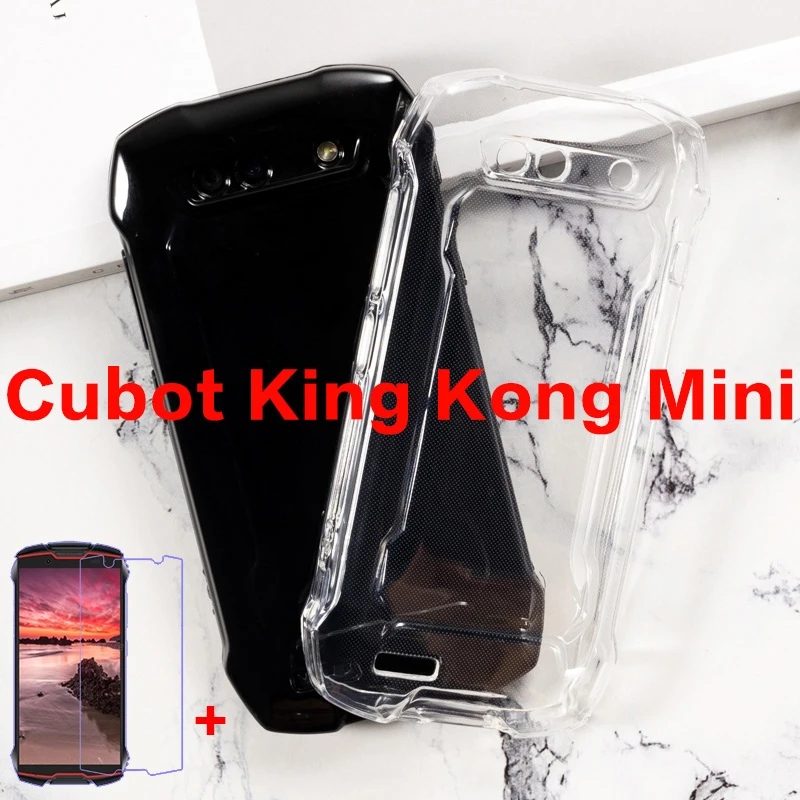 Мягкий чехол из ТПУ для телефона Cubot King Kong Mini 4G силиконовый с защитным закаленным