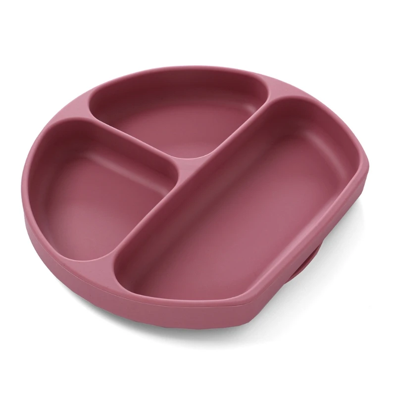 

Food Grade Silicone Baby Divided Suction Bowl Slip-resistant Children Dinner Plate Infant Learning Feeding Dish