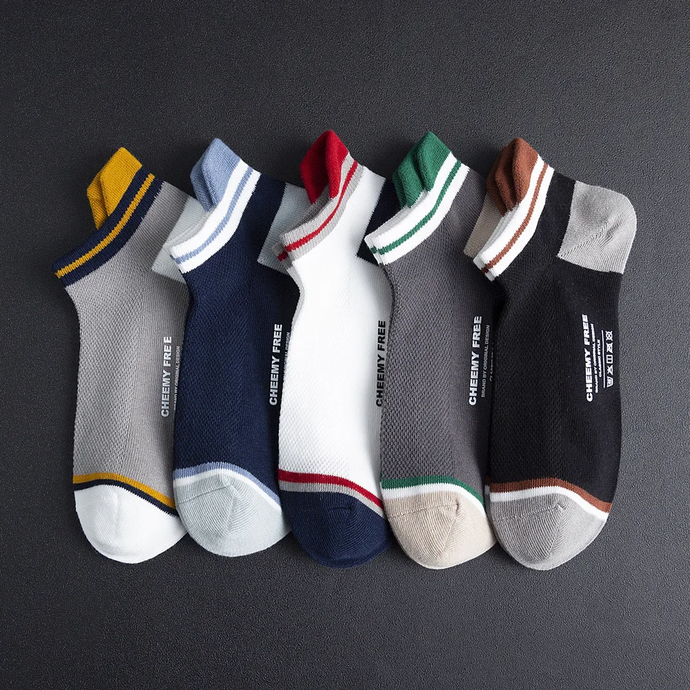 

Summer Cotton Man Short Socks Breathable Man Boat Socks Comfortable Shallow Mouth Casual Socks Male Letter Short Socks