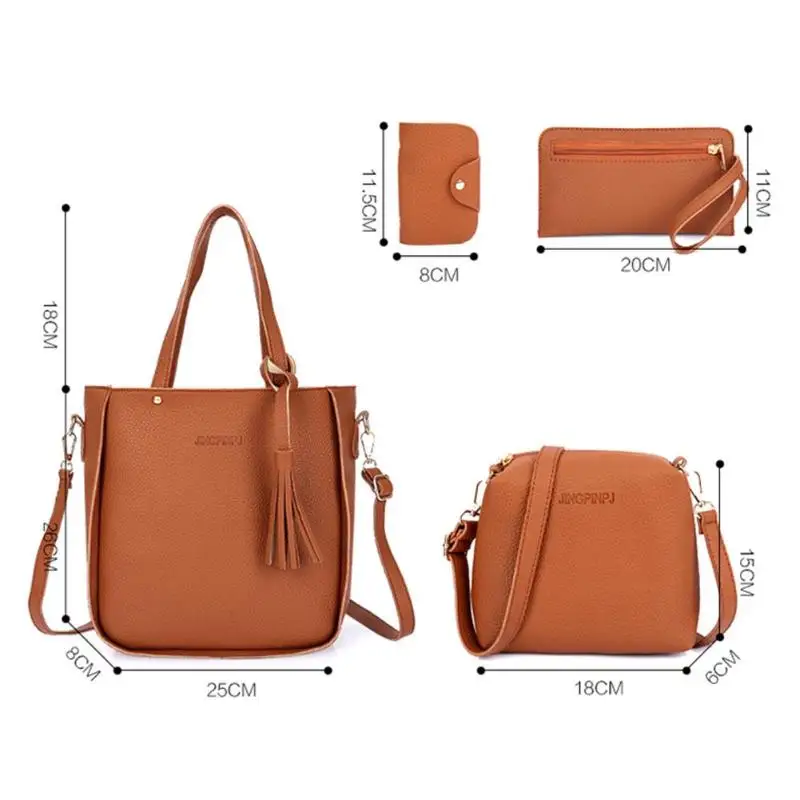 Композитная сумка с кисточками 4 шт./компл. Женская сумочка тоут из мягкой