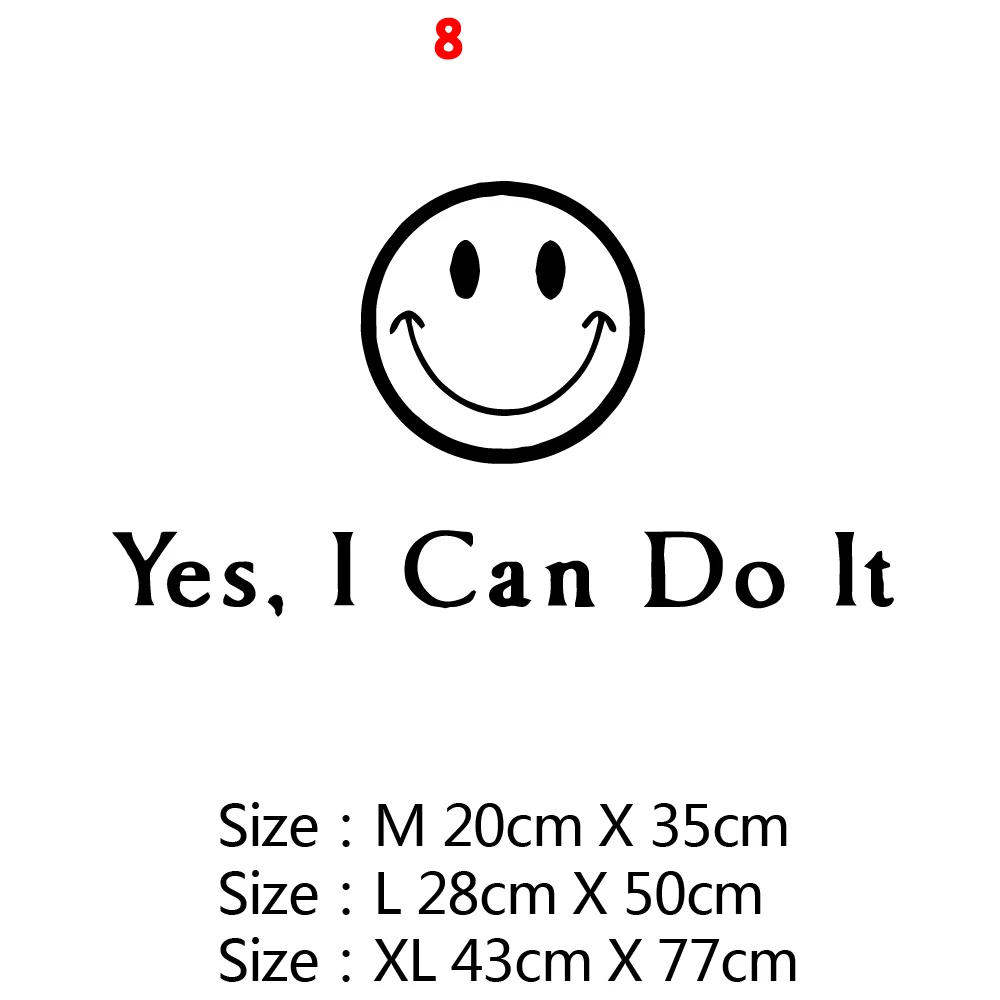 8 Большие мотивационные цитаты, крепкие предложения, виниловые наклейки на стену, Фреска, декор для спальни, обои, офисное украшение для классной комнаты - Цвет: 8