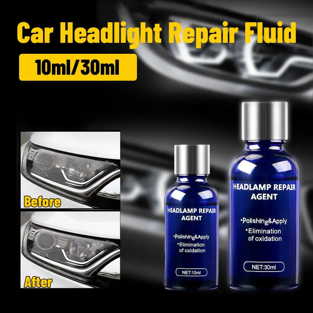 

10Ml/30ml Car Headlight Repair Fluid Scratch Remove Refurbishment Coating Oxidation Repair Polishing Car Light Repair Agent 1Pc