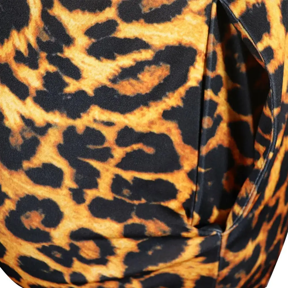 Сексуальное Леопардовый принт пэтчворк вечерние Клубные Длинные платья женские