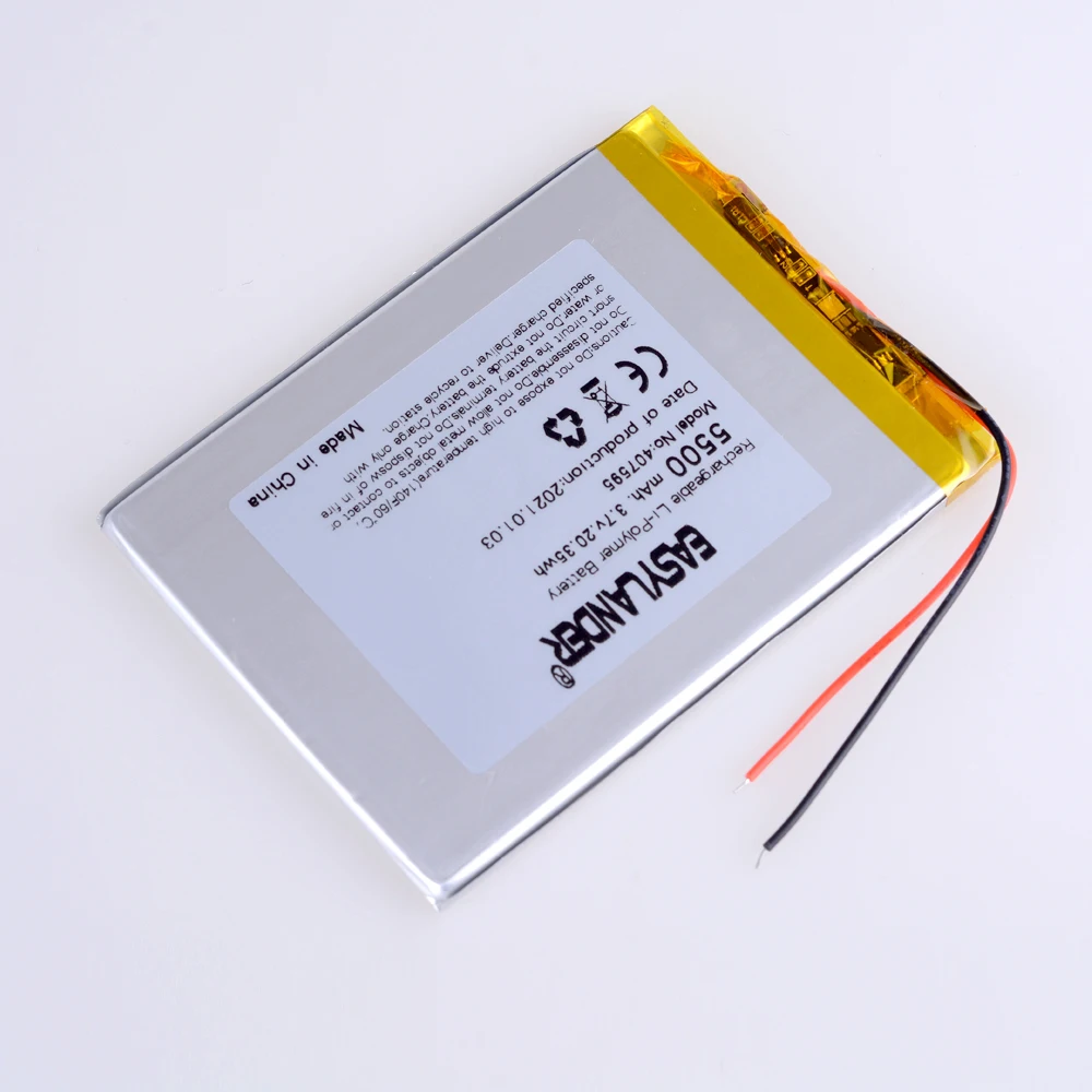407595 5500mAH 3 7 V литий-ионный планшетный ПК аккумулятор для 8 9-дюймовый ICOO полимерная