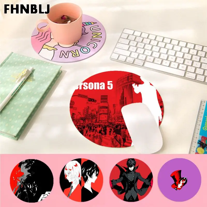 

Высококачественный круглый игровой коврик FHNBLJ для мыши для ноутбука или ноутбука Persona 5