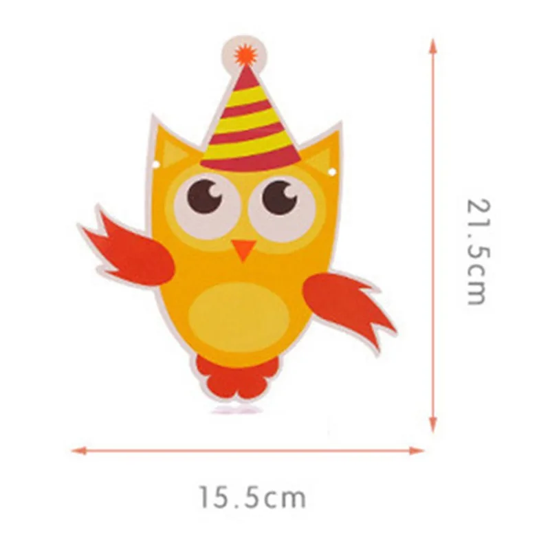Детская День рождения поставки праздничные украшение Сова флажок на день тянуть
