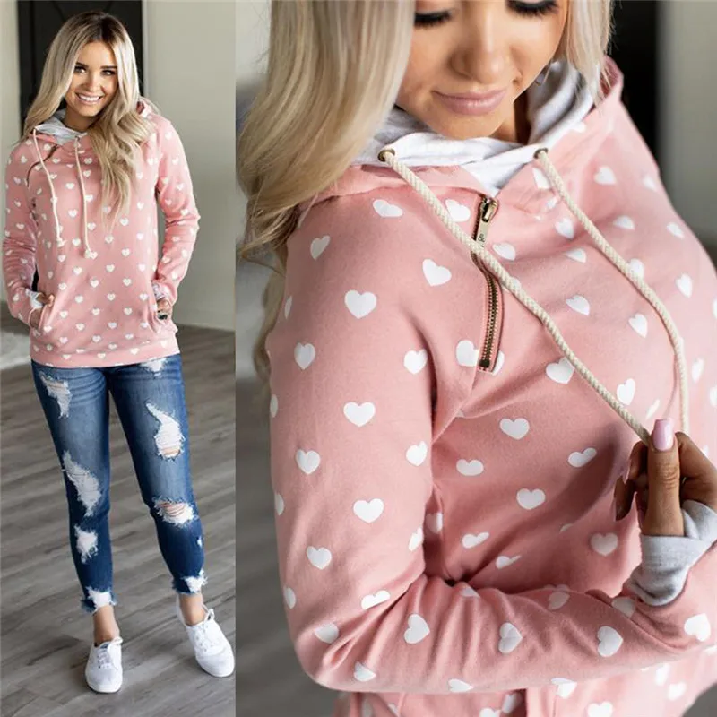 Женский джемпер на молнии сбоку розовый черный синий пуловер с капюшоном и