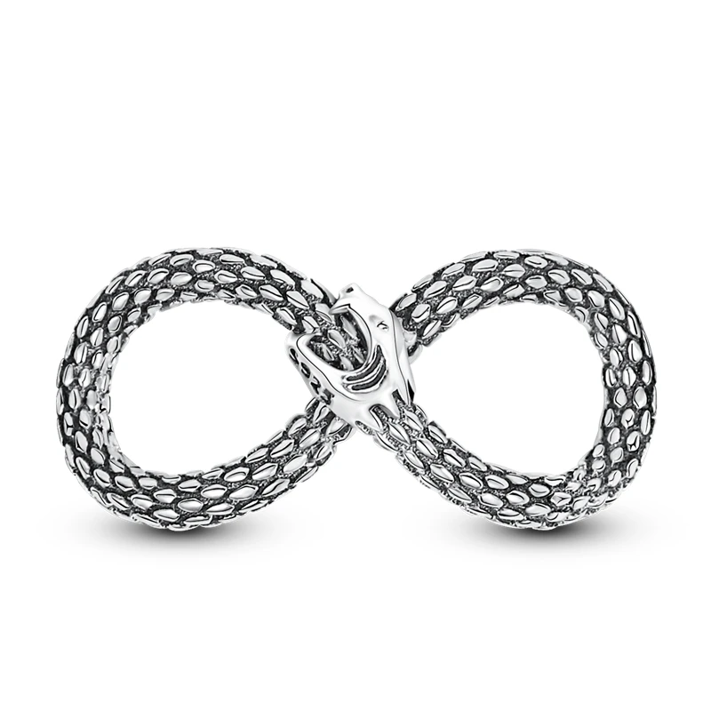 

100% Real 925 Sterling Silver Classic Infinity Symbols Charms Beads Fit Original Pandora Bracelet Bangle Snake Charms Jewellry