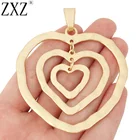ZXZ 2 шт. подвески в форме сердца из матового золота с большим отверстием, подвески в форме сердца для ожерелья, ювелирные изделия, фурнитура 80x67 мм
