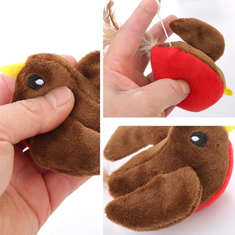 

10 Pcs Innovative Lovely Bird Design Cotton Pull-ring Vibrating Toy Interact