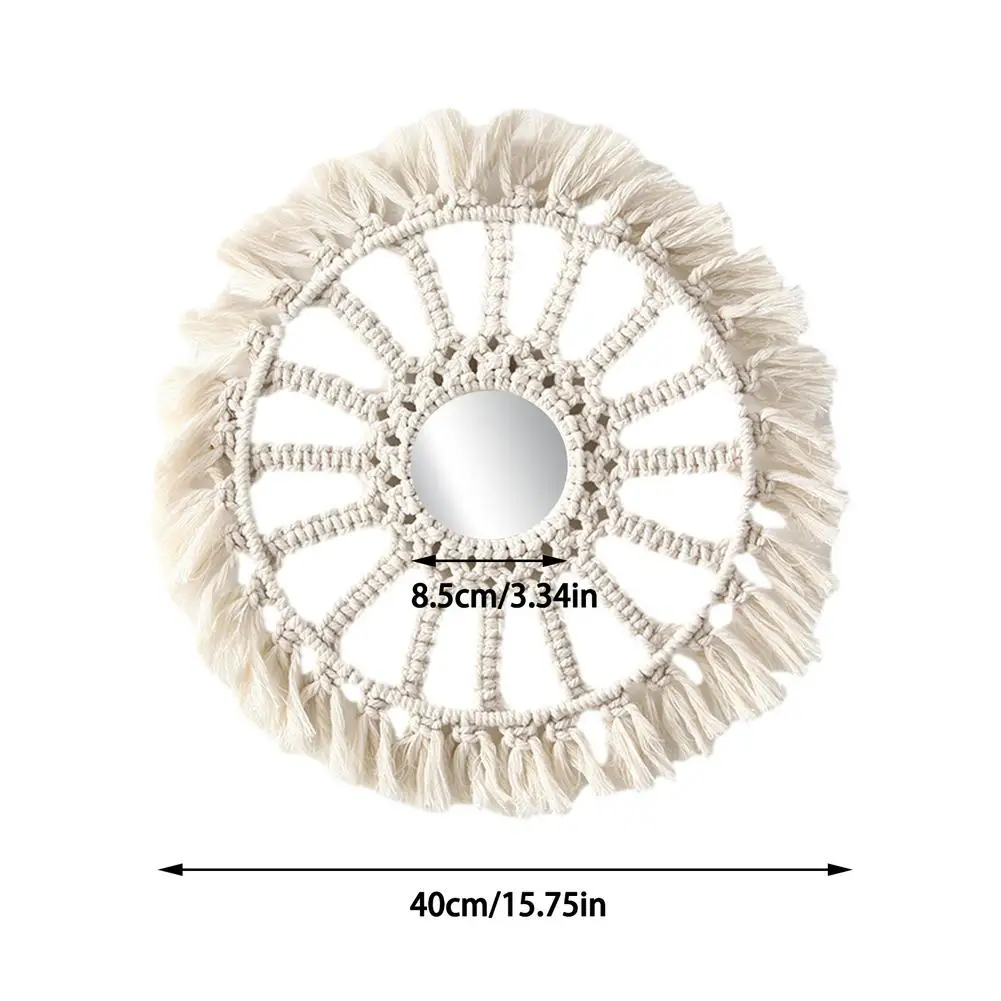

Woven Mirror wreath Decoration Nordic Bohemian style Cotton Rope Handmade Tapestry living room bedroom tapestry Ornaments