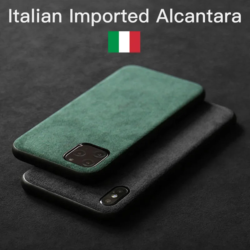 

Italian ALCANTARA Case for iPhone 12 Pro Max 11 Xs Max Luxury Leather Business Phone Cases iPhone 7 8 Plus customizable case
