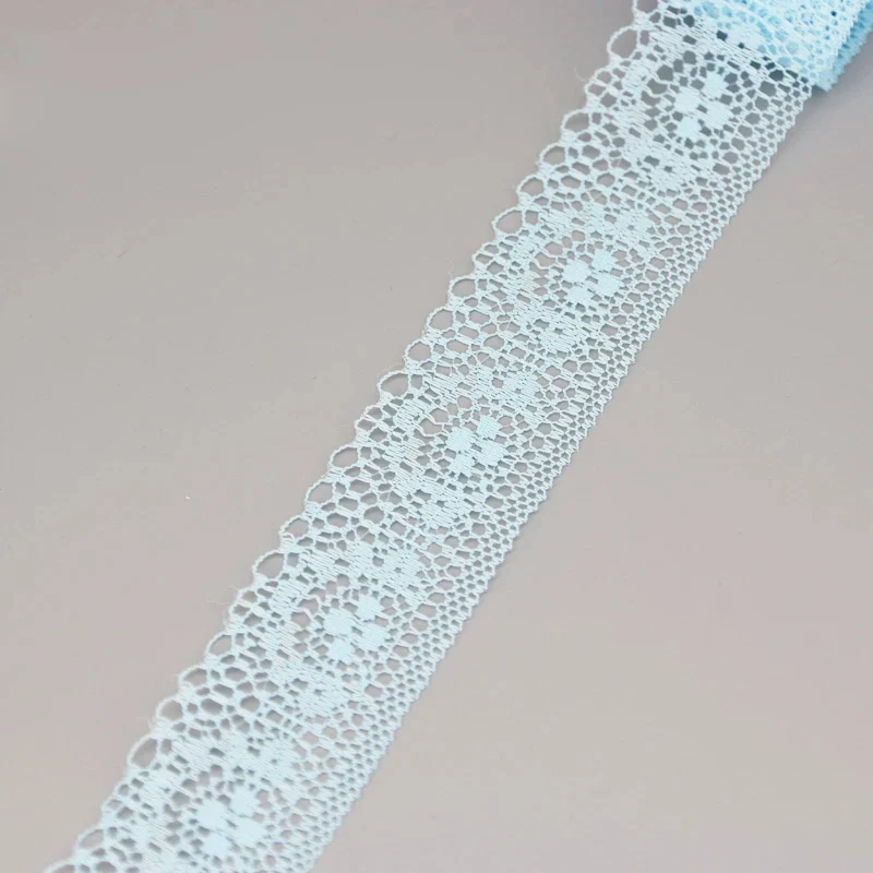 (10 ярдов/рулон) Небесно голубая кружевная тканевая лента украшение упаковочный