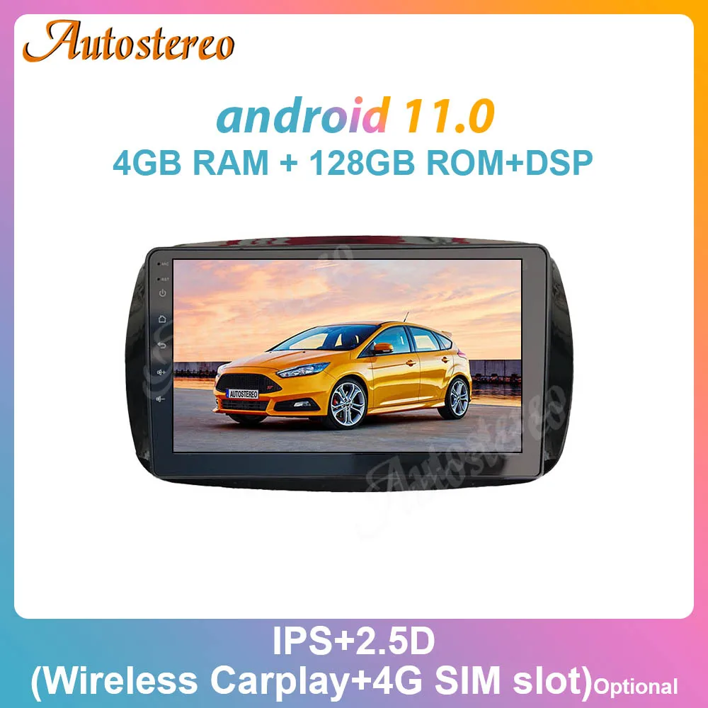 

For Mercedes-Benz SMART 2016 Android 11 4+128G Carplay Car GPS Navigation Radio Multimedia Video Player Tape Recorder Head Unit