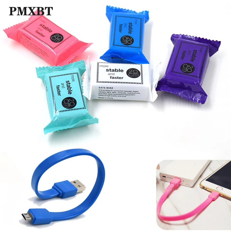 

Mini Short USB Charger Cable 20cm Flat Candy Color Style Charging Data Cable For Mobile Phone Micro USB Type C Android USBC Cord