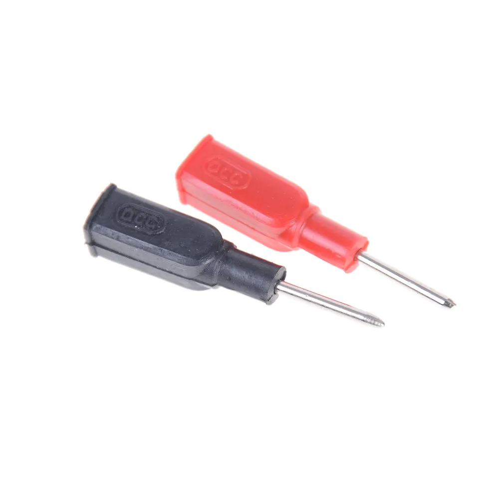 

2Pcs HELTC (Red + Black ) DCC Copper 4mm Banana Female To 2mm Pin Tip Head For Multimeter Test Probes