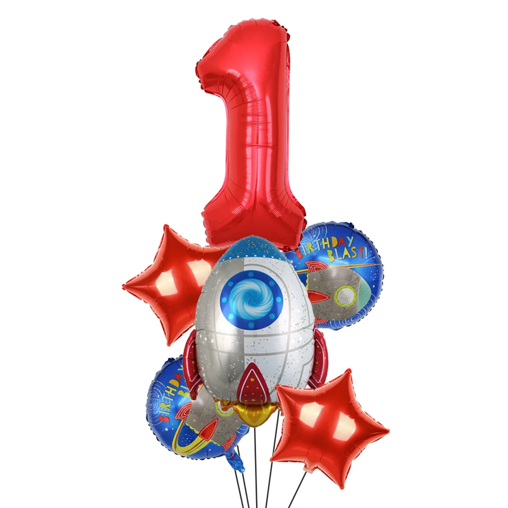 Набор воздушных шаров 6 шт. фольгированные воздушные шары в стиле космоса ракеты