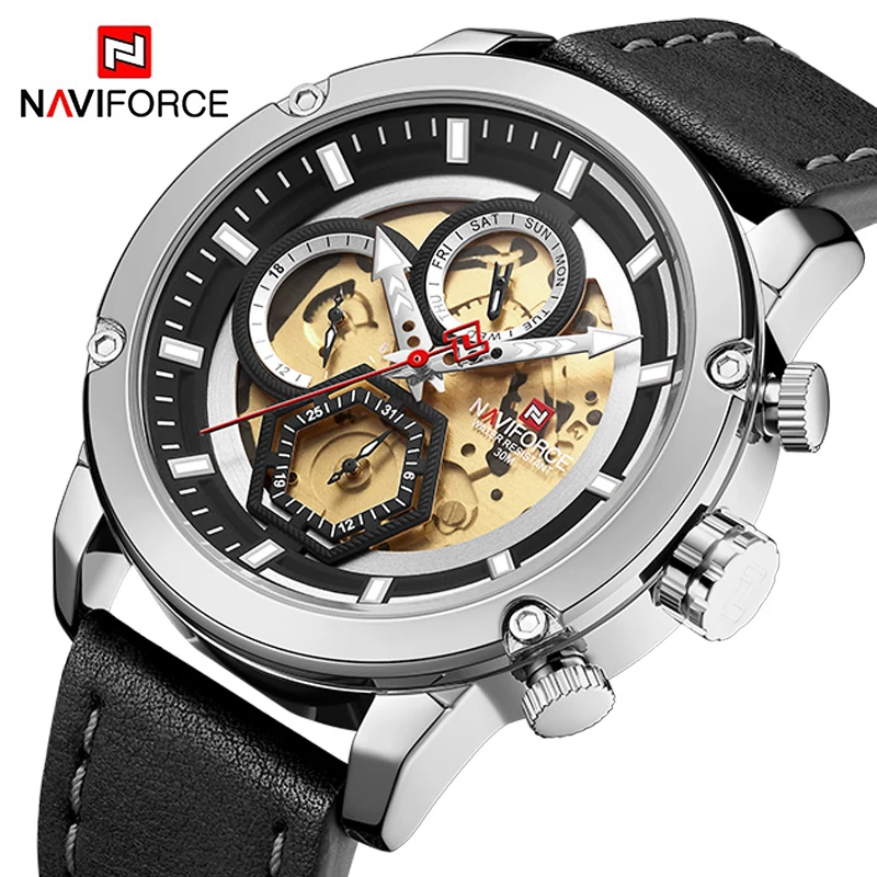 

NAVIFORCE Luxury Brand Mens Watches Fashion Sport Multi-function Quartz Wrist Watch Male Military Waterproof Creative Clock 2021