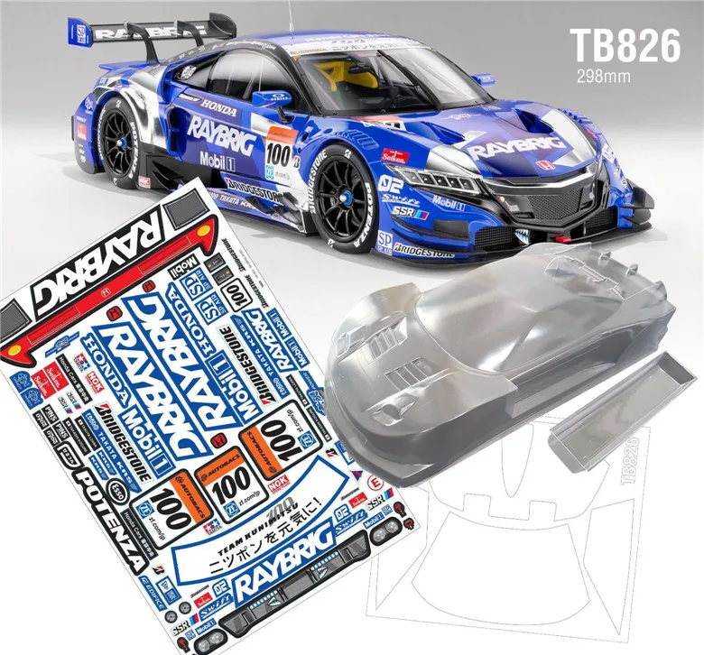 Team C TB826 1/8 на дороге прозрачный корпус с наклейкой для HSP HIP Tamiya Автомобильная