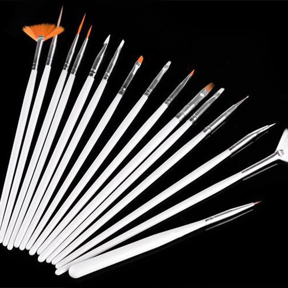 20 шт. Профессиональный лак для рисования ногтей Кисть макияжа Набор инструментов