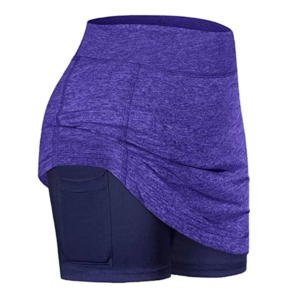 

Women Short Pants with Pockets Tennis Skirted Leggings High Wasit Tummy Control Workout Pants Solid Golf Pockets Skorts A20