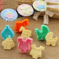 biscuit mold baby shower clothes cookies 4pcs cutter mould fondant cake plunger