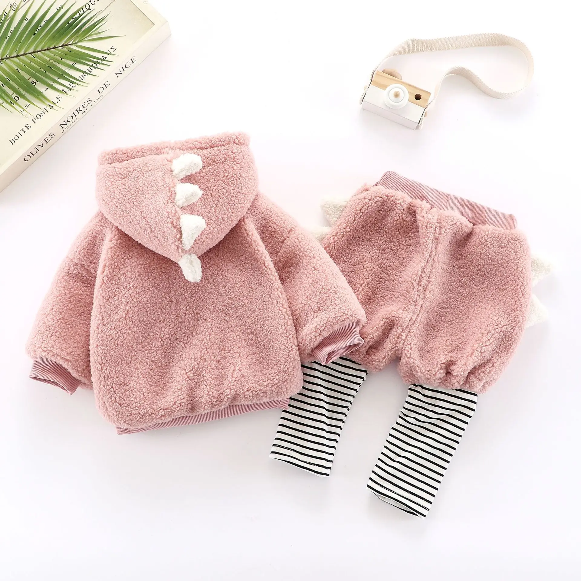 

Girls winter clothes 2020 new girl set casual thick warm hooded pullover + trousers two-piece suit 1-4 years old girls clothing