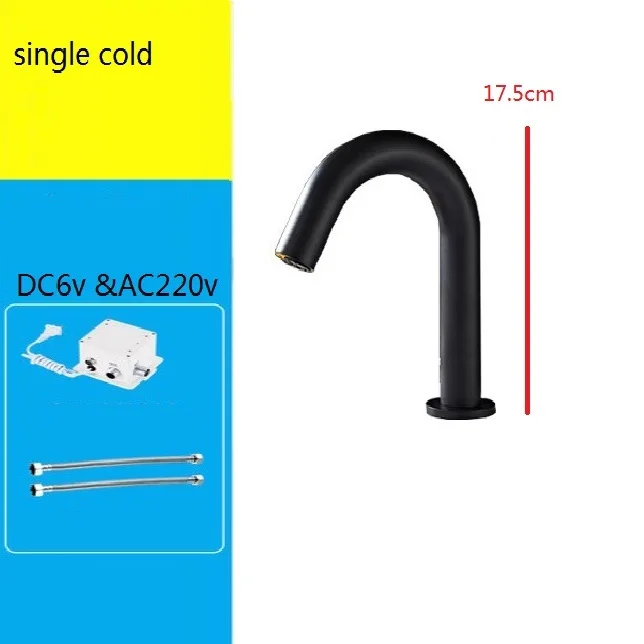 17 DC6V AC220 COLD MTTUZK черный датчик, автоматический крановый Inflrared датчик ручной сенсорный свободный кран горячей холодной смеситель сенсор краны torneira banheiro - Цвет: 17 DC6V AC220 COLD