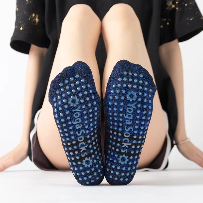 

New Women Yoga Anti-slip Socks Backless Silicone Non-slip Socks Ladies Ventilation Ballet Dance Gym Fitness Pilates Cotton Socks
