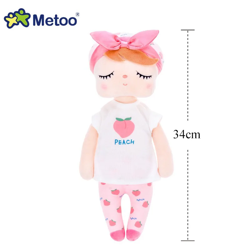34cm Pink Peach Metoo кукла Анджела мягкий Игрушечный Кролик мягкие Животные плюшевые игрушки «кролик» Фруктовые Куклы для детей детская одежда для девочек и мальчиков рождественские подарки на день рождения - Цвет: 34cm Pink Peach