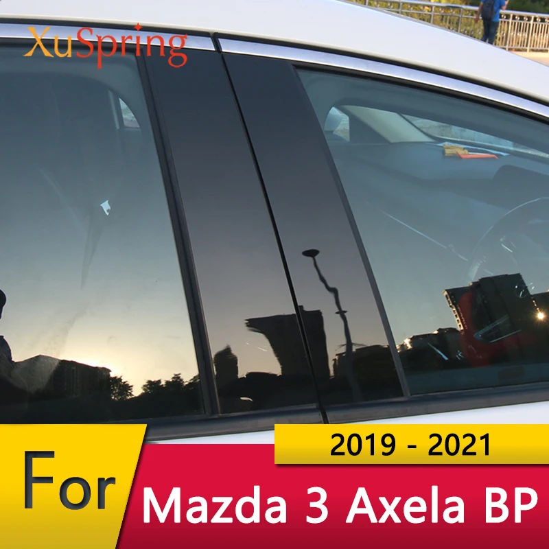 

For Mazda3 Mazda 3 Axela 2019 2020 2021 BP Car Window Middle Pillar Stickers PC Shining Cover Trim Garnish Styling 8pcs/set