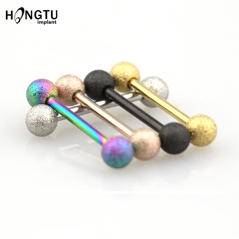 Серьги-гвоздики из хирургической стали с матовым шариком 16 мм пирсинг для соска 14