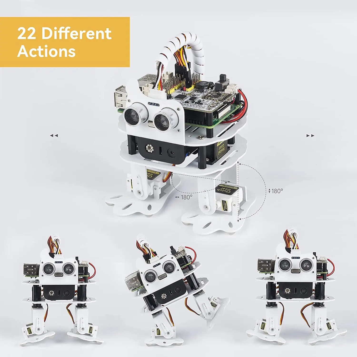 PiSloth AI Programmable Robot Kit for Raspberry Pi Dancing Obstacle Avoidance Object Following Sound Effect DIY Bionic | Электронные