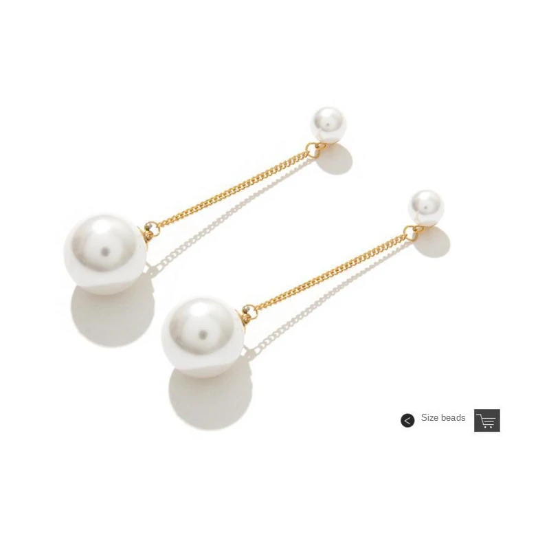 

Big Simulated Pearl Long pearl clip on earrings Without Piercing for Women Wedding Party Ear Clips Gift